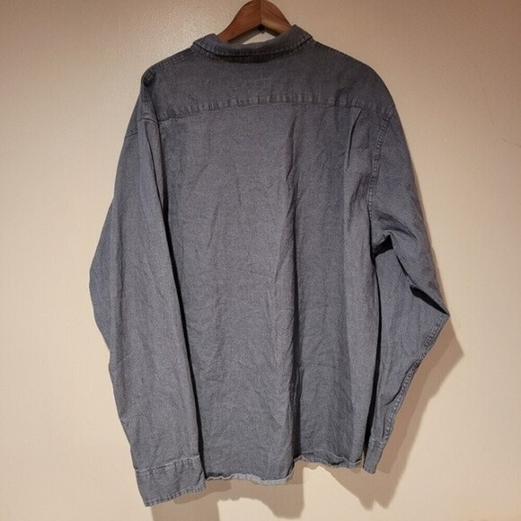 Wrangler Men's Causal Button Up Shirt Long Sleeve Gray Size 3XL - Picture 6 of 11